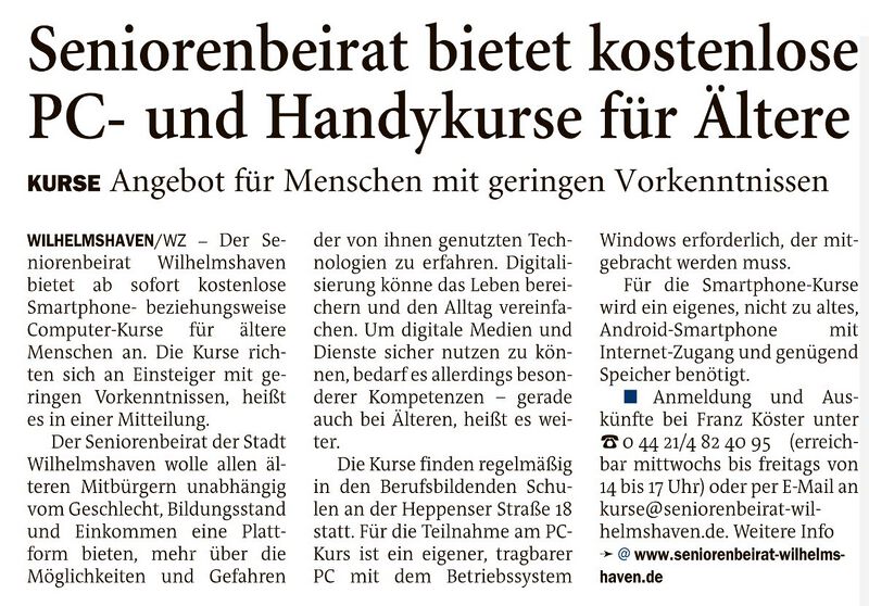 Datei:Wilhelmshavener Zeitung - 28.10.2022- kostenlose PC und Handykurse.jpg